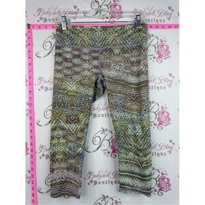 Vimmia capri pants blue green brown Multi-Color Snake-Print Capris